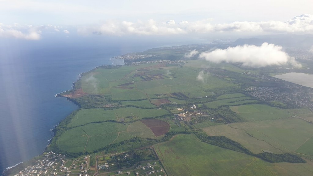Anflug auf die Insel Mauritius