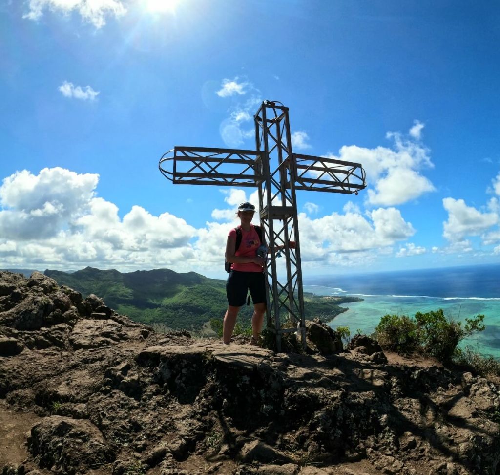 Geschafft: Gipfelkreuz des Le Morne