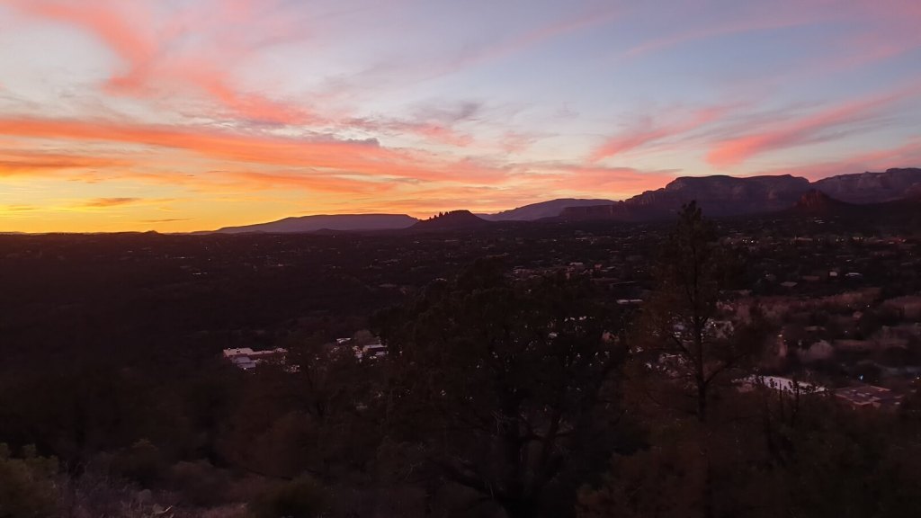 Sunset in Sedona am Airport Mesa Trail