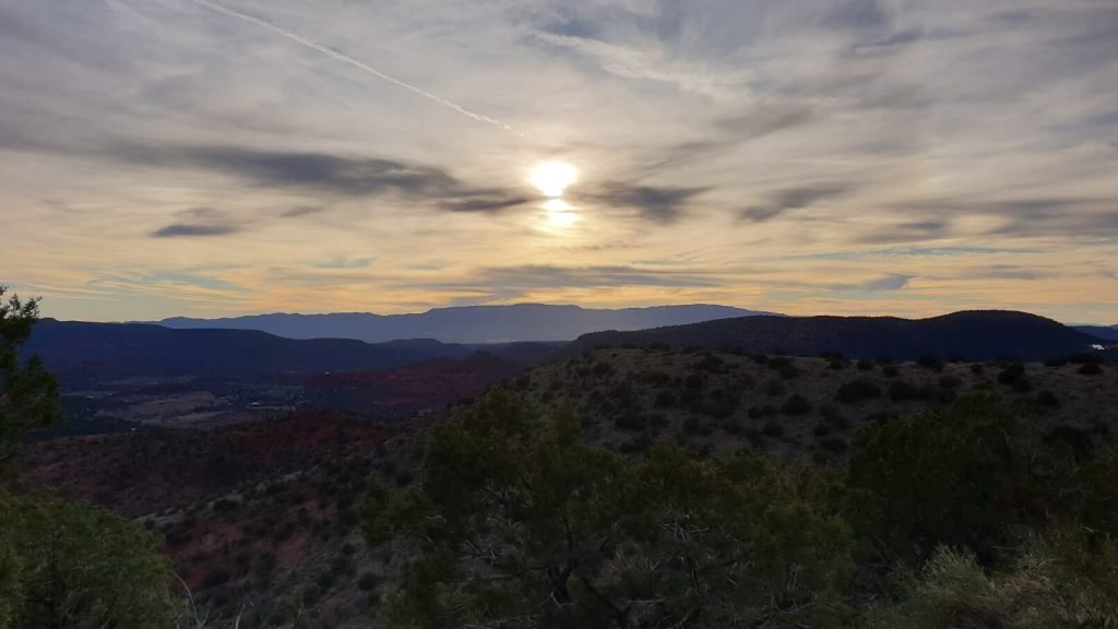 Sonnenuntergang am Airport Mesa Trail