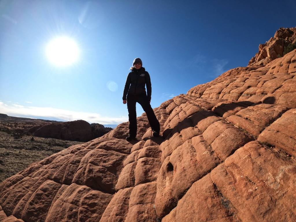 Den Gipfel erreicht im Snow Canyon State Park