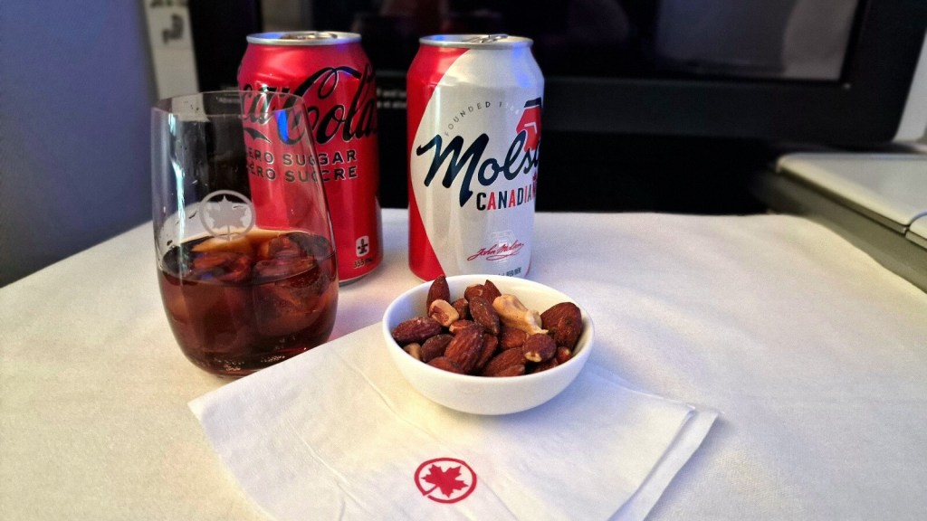 Getränke beim Flug nach Calgary