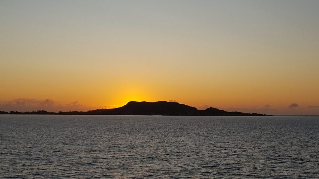 Sonnenuntergang auf der Mein Schiff in Norwegen