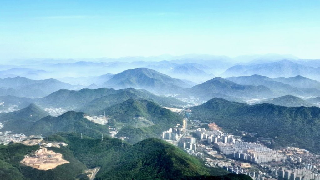 Ausblick vom Flugzeug nach Japan