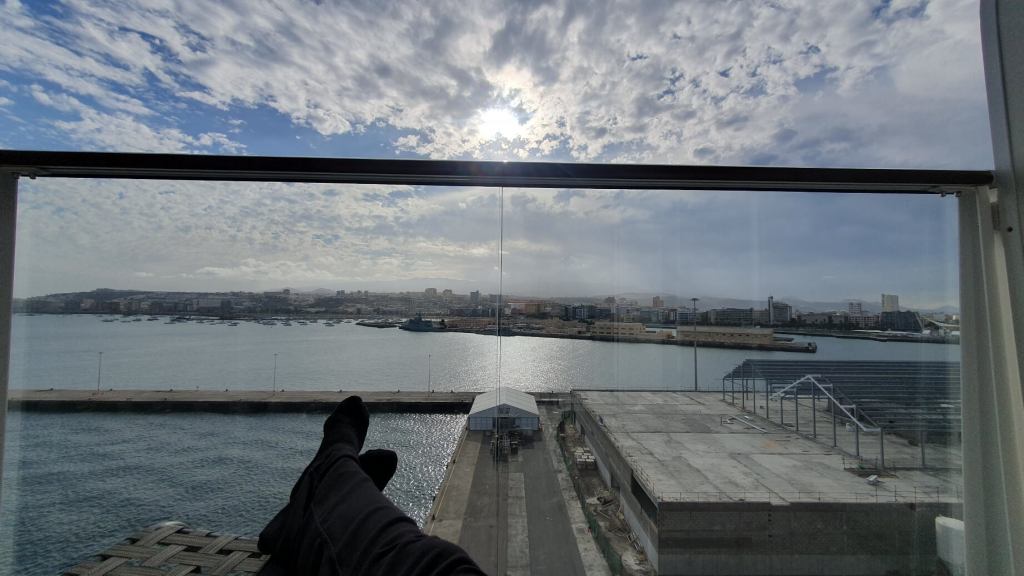 Ausblick von der Balkonkabine auf Gran Canaria