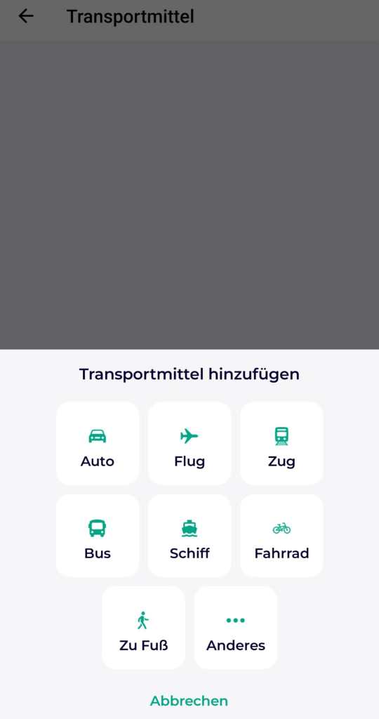 Transportmittel auswählen - Oranisation einer Reise