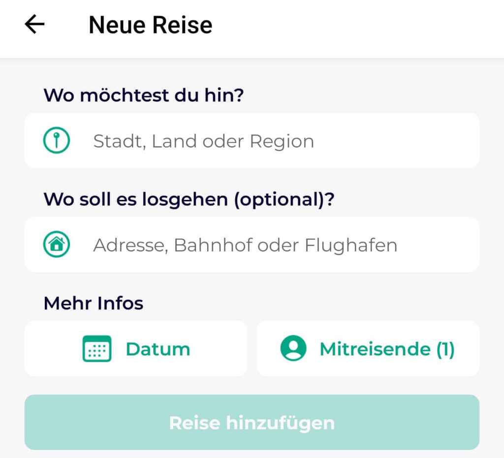 Reiseplanung in der Lambus App