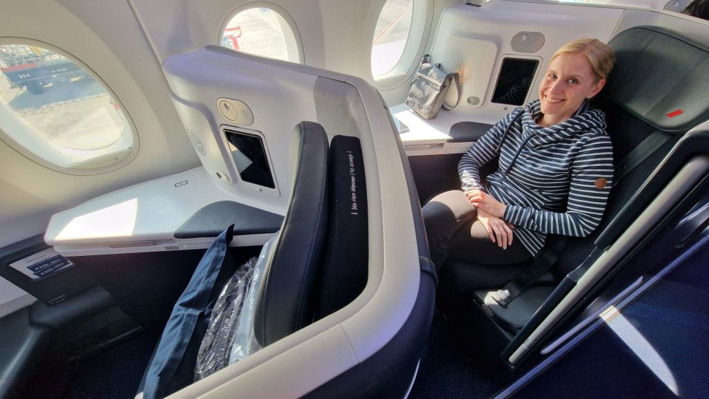 Yvonne von ChefinTravels in der Air France Business Class von Paris nach Seoul