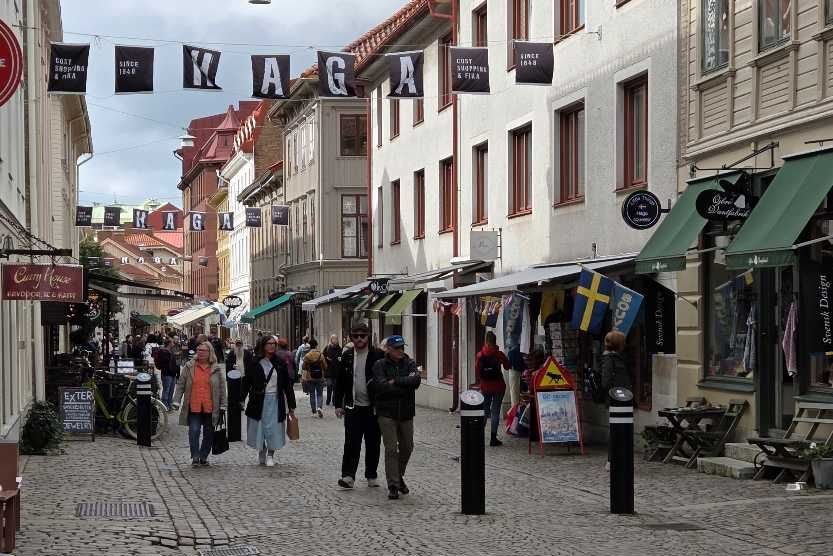 Stadtviertel Haga in Göteborg mit Cafés und Gassen
